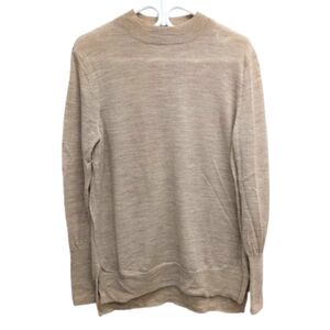 Badgley Mischka women's mock neck merino beige pullover sweater size L